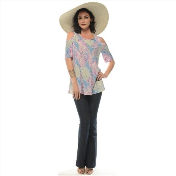 *LAST ONE* Floral Print Cold Shoulder Top - Picture 2 of 3